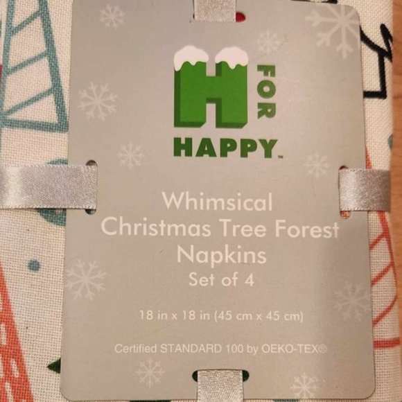 Whimsical Christmas Tree Forest Tablecloth & Napkin Set - NEW! - Picture 3 of 5